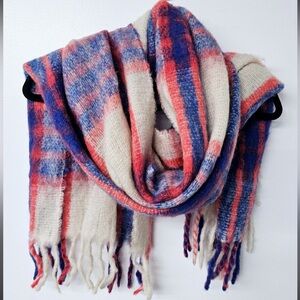 multicolor plaid wool scarf